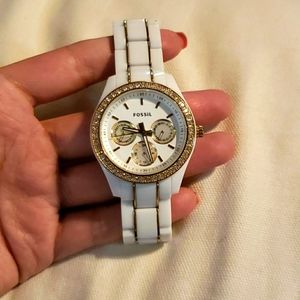 Womens White Fossil Watch